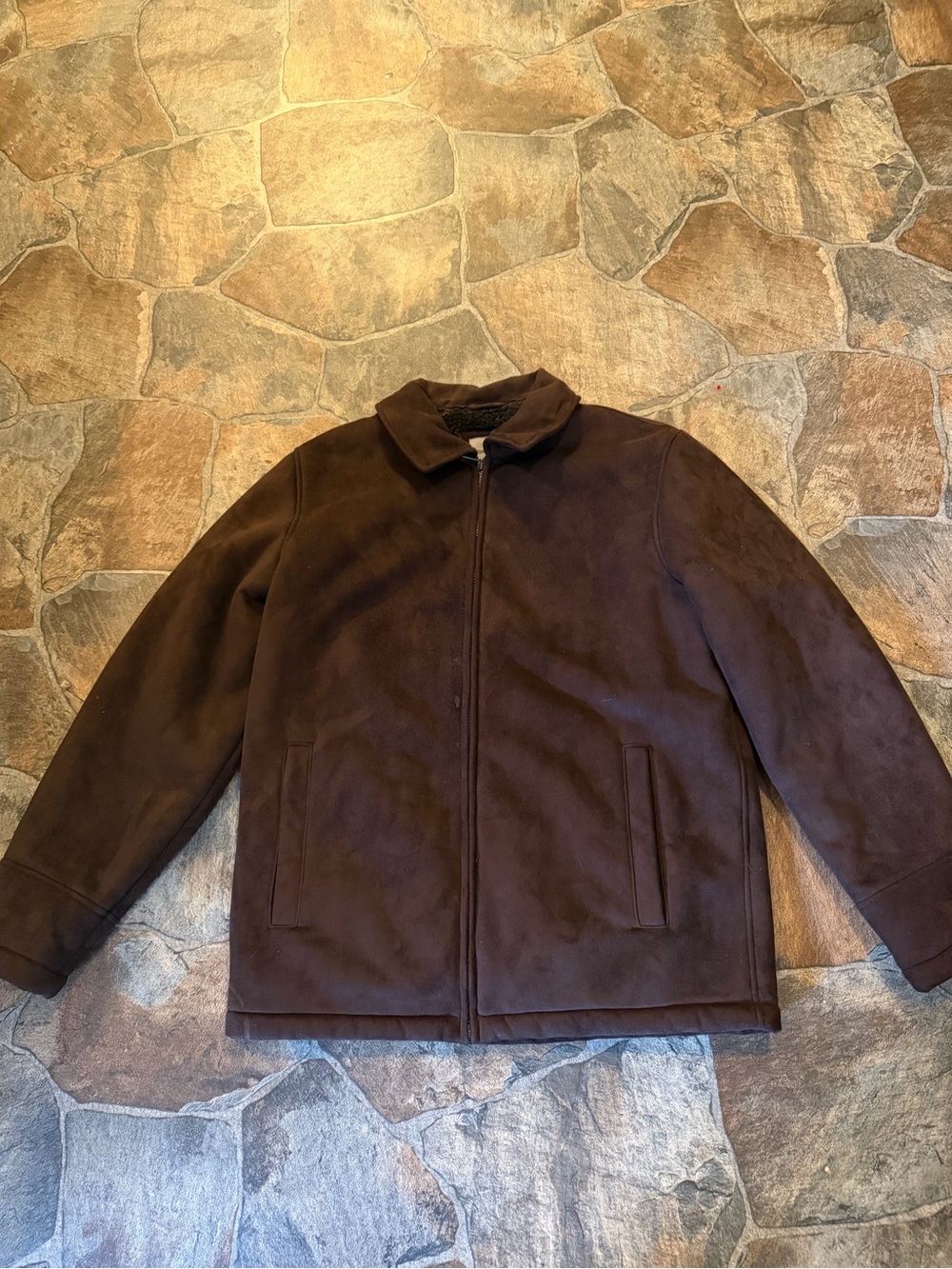 Johnston & Murphy Brown Insulated Faux Suede FZ Jacket(Md)